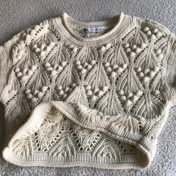 Zara ball trim textured knit top S - Picture 7 of 16
